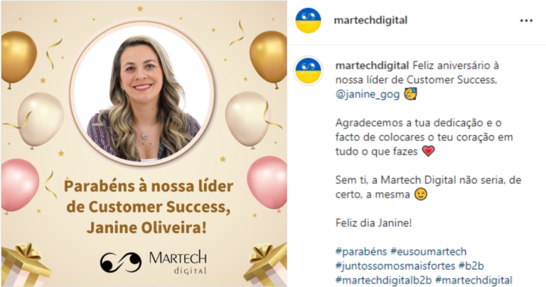 Post Instagram Dia de Aniversário (Employer Branding)